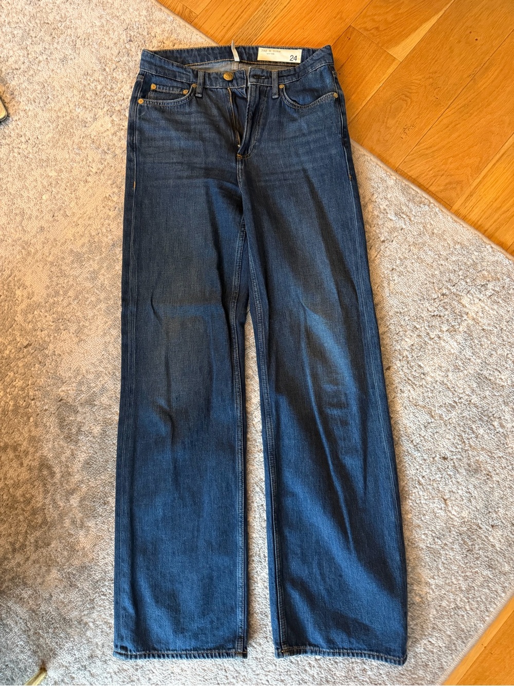 rag & bone Indigo Wide-Leg Jeans